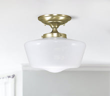 Load image into Gallery viewer, Semi-Flush Opal Glass Schoolhouse Fixture