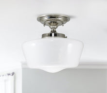 Load image into Gallery viewer, Semi-Flush Opal Glass Schoolhouse Fixture