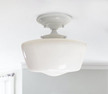 Load image into Gallery viewer, Semi-Flush Opal Glass Schoolhouse Fixture