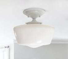 Load image into Gallery viewer, Medium Semi-Flush Opal Glass Schoolhouse Fixture