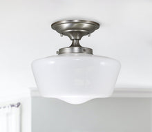 Load image into Gallery viewer, Semi-Flush Opal Glass Schoolhouse Fixture

