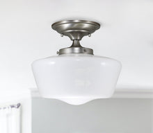 Load image into Gallery viewer, Medium Semi-Flush Opal Glass Schoolhouse Fixture