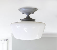 Load image into Gallery viewer, Semi-Flush Opal Glass Schoolhouse Fixture
