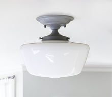 Load image into Gallery viewer, Medium Semi-Flush Opal Glass Schoolhouse Fixture