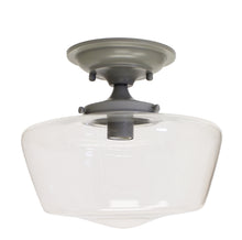 Load image into Gallery viewer, Semi-Flush Clear Glass Schoolhouse Fixture
