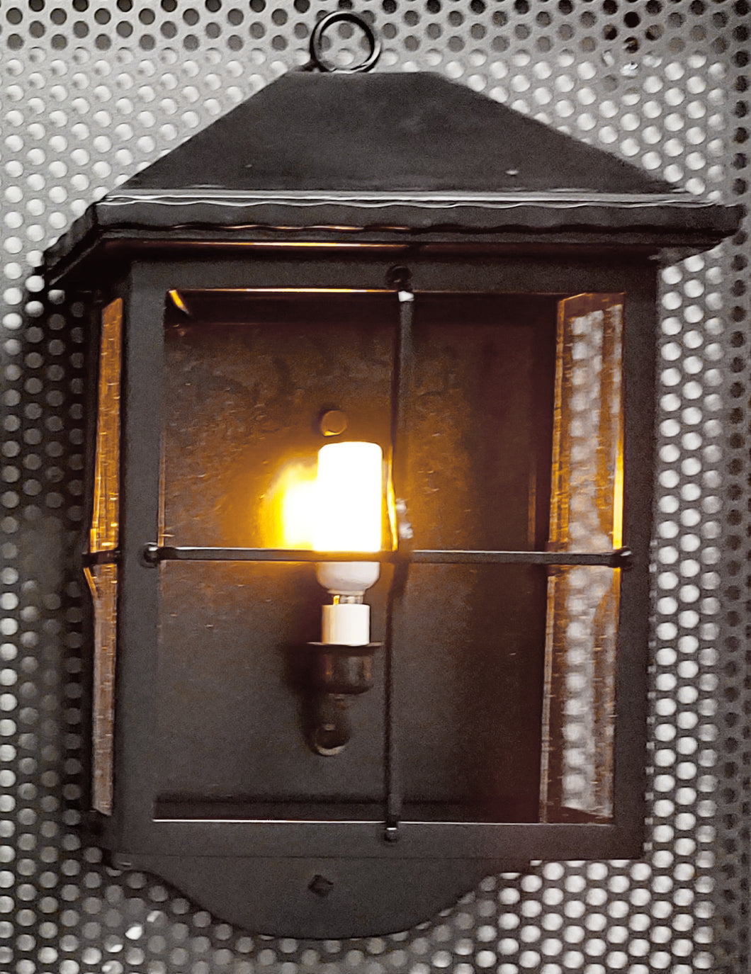 Tombstone - 1 Light - Wall Flush - Satin Black - Antique Seedy Glass