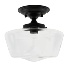 Load image into Gallery viewer, Semi-Flush Clear Glass Schoolhouse Fixture
